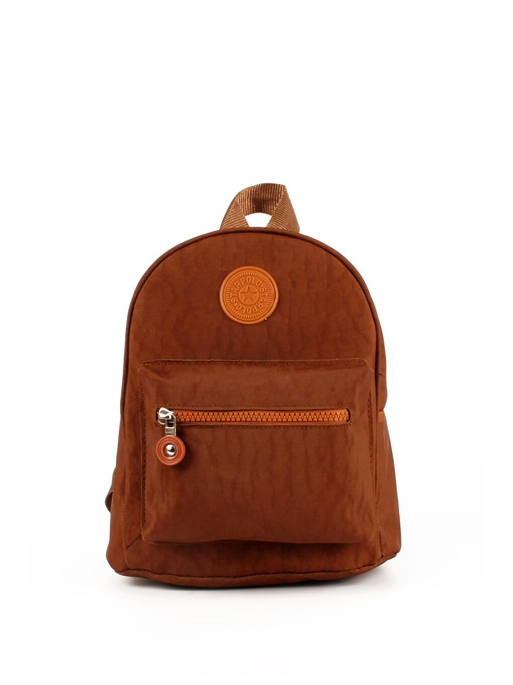 Kahverengi Kadın İki Bölmeli Kolon Askılı Krinkıl Kumaş Sırt Çantası (10722)-1