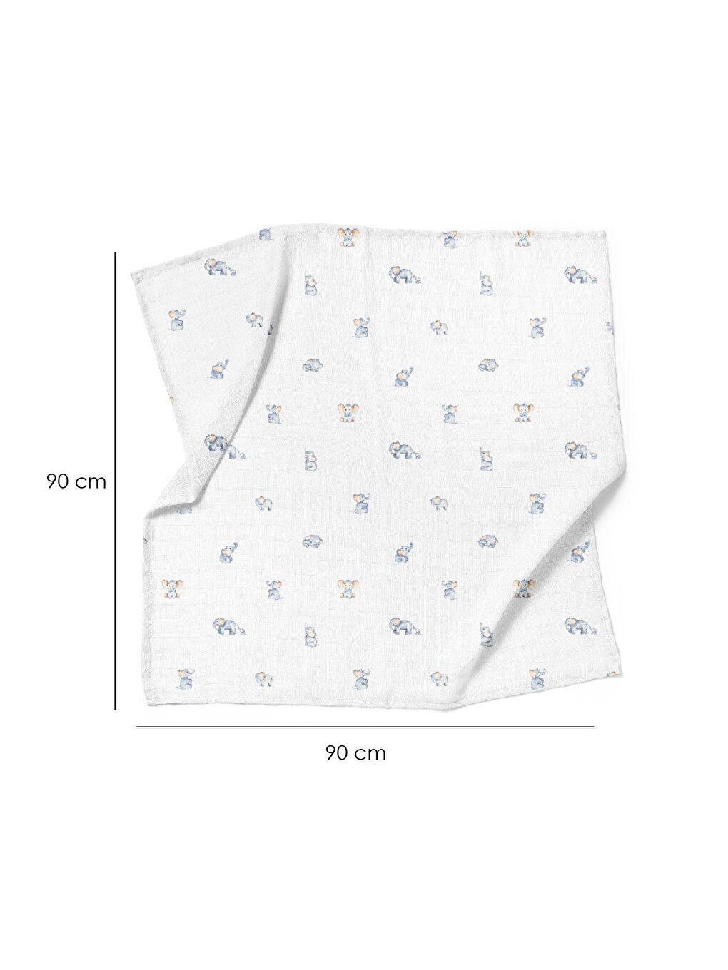 Beyaz Happy Land 100% Pamuk Müslin Örtü Seti (90x90 cm 2'li)-2
