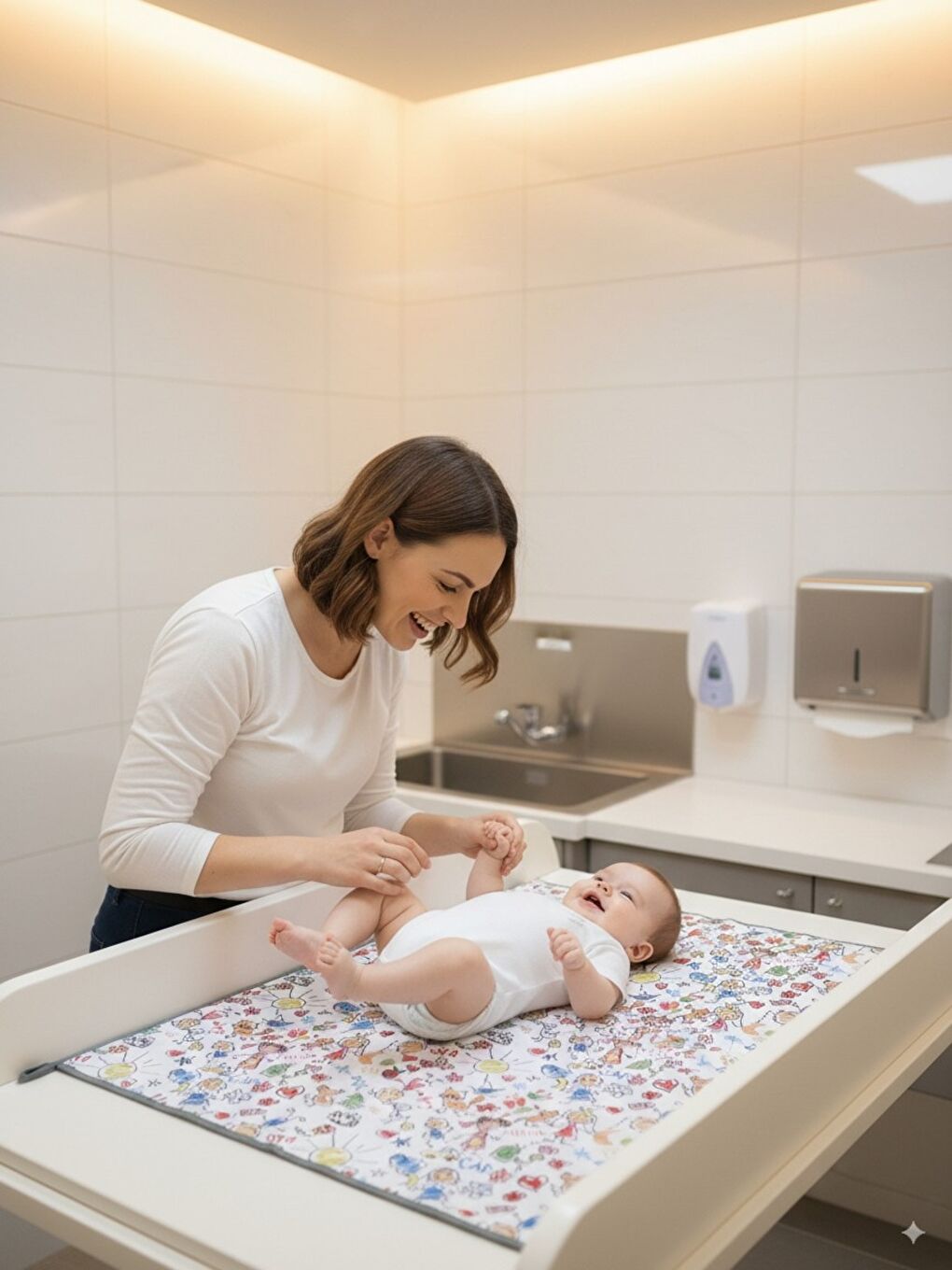 Ekonomik Set, 1 adet Sea + 1 adet Family, 65x80cm, Sıvı Geçirmez Alt Açma Örtüsü, Bebek Bakım Örtüsü-4