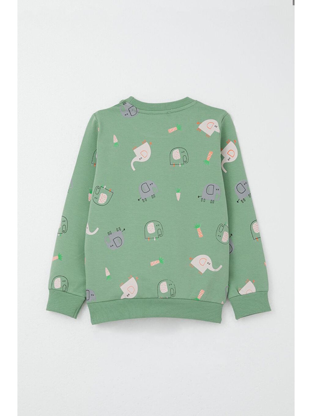 Erkek Çocuk Eşofman Takım Sevimli Fil Desenli Mint Yeşili (1-4 Yaş)-4