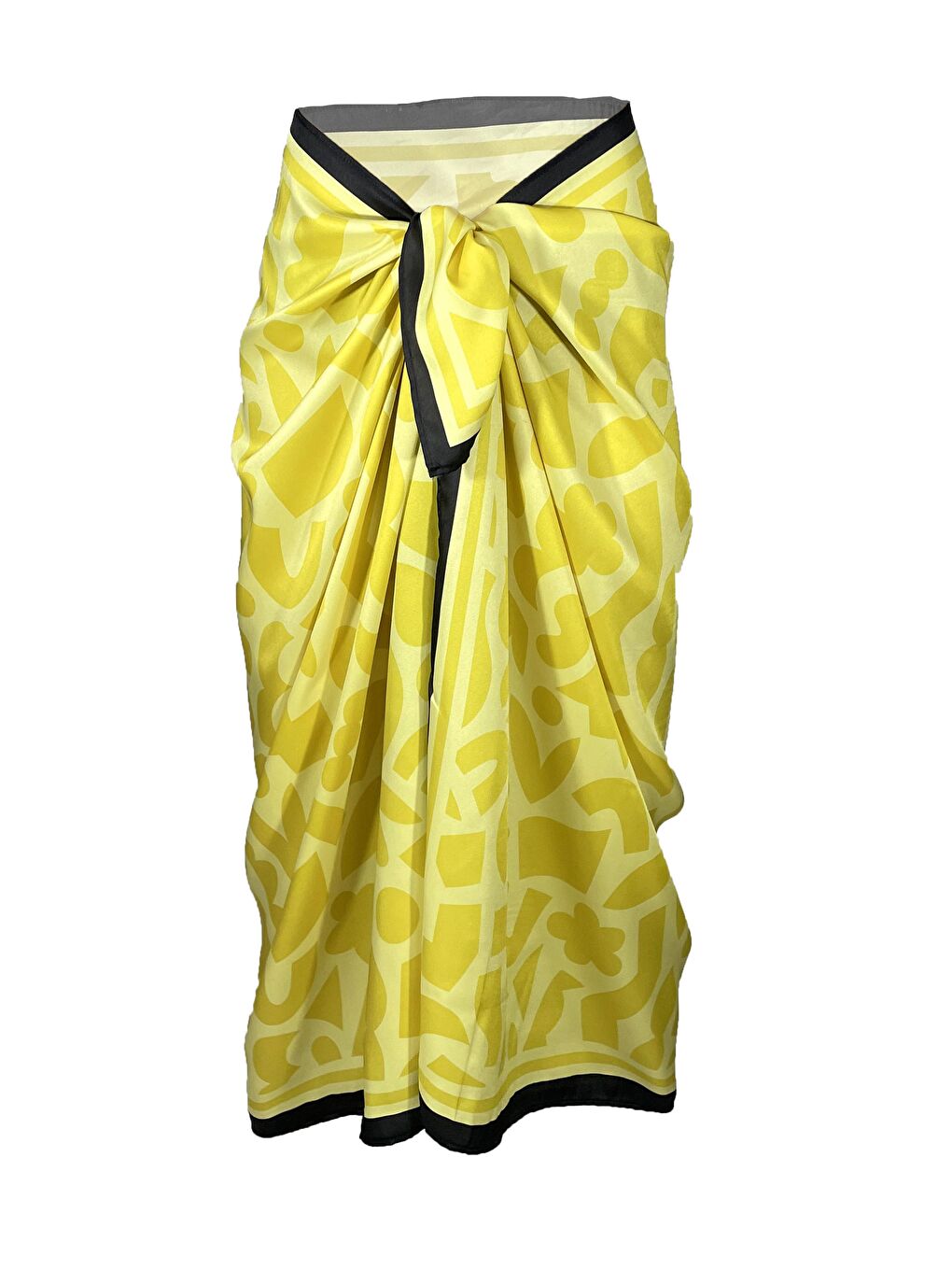 Elena Sarı Desenli Pareo iç Göstermeyen Parlak Kumaş-95cm*145cm-2