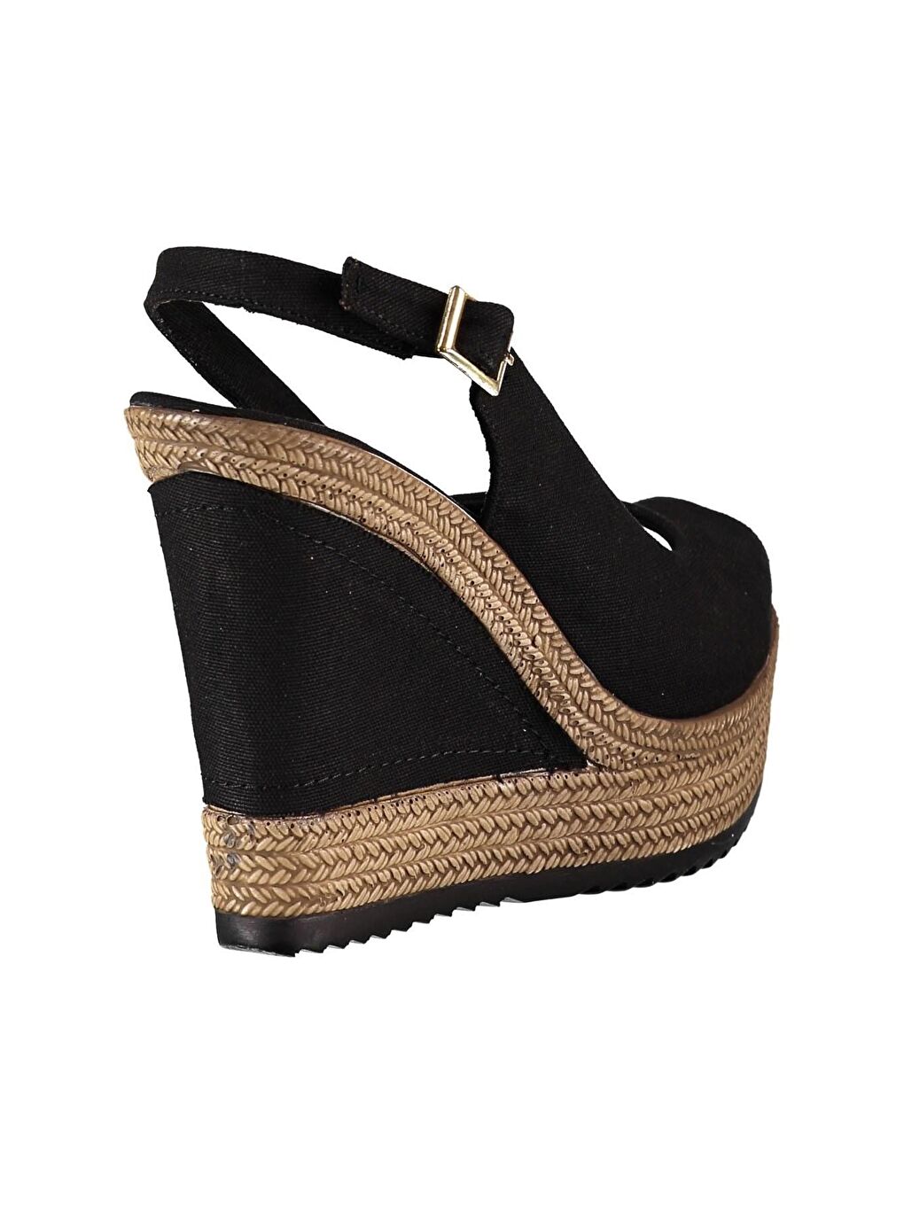 9674070805 Siyah Dolgu Taban Kadın Ayakkabı-2