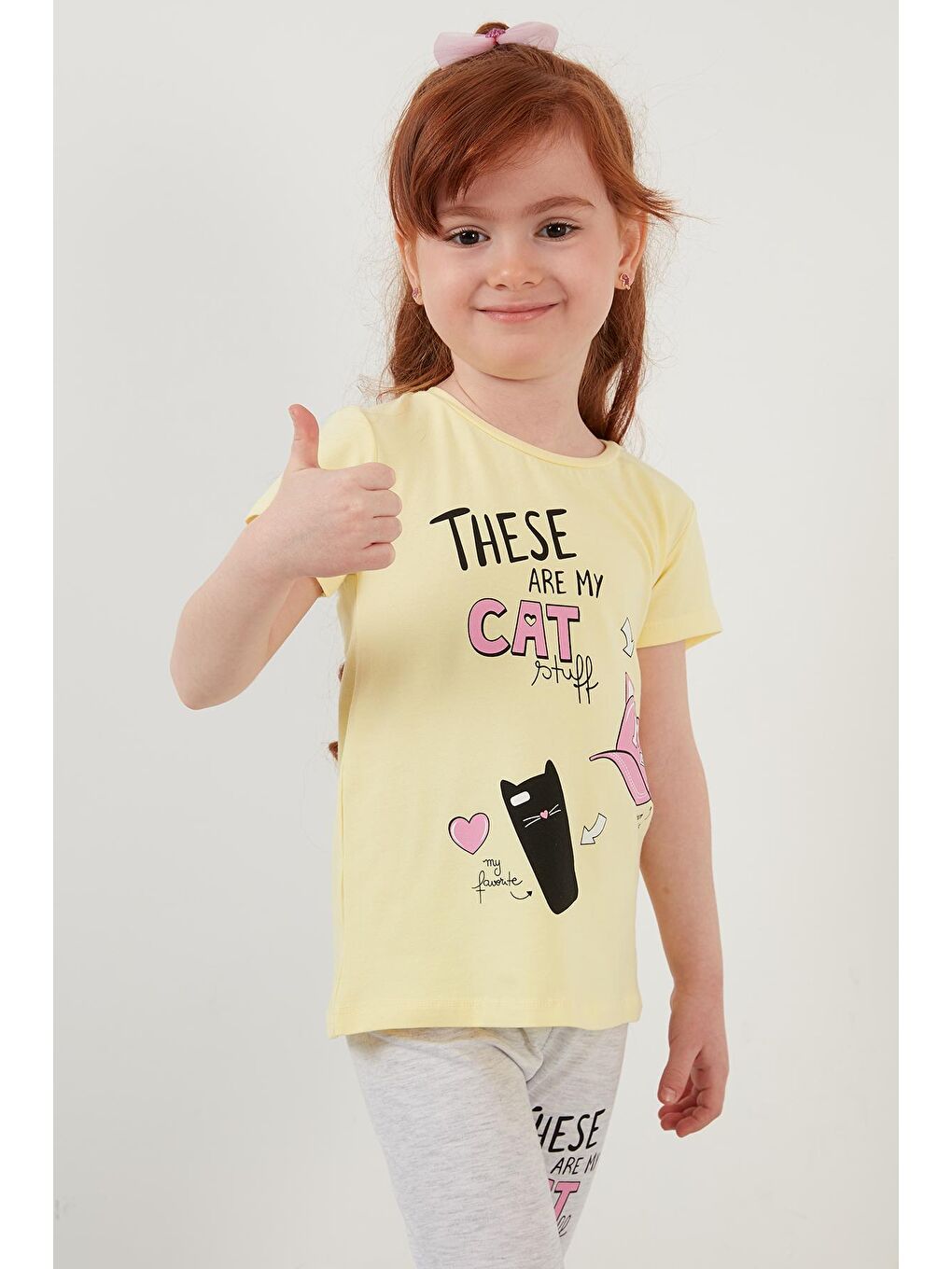 Sarı Baskılı Bisiklet Yaka Pamuklu 2'li Takım 6211032-2