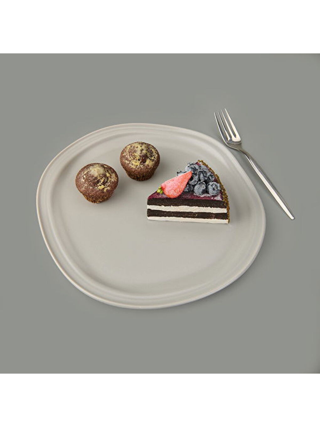 Kitchen Bloom Servis Tabağı - Gri - 29 cm-1