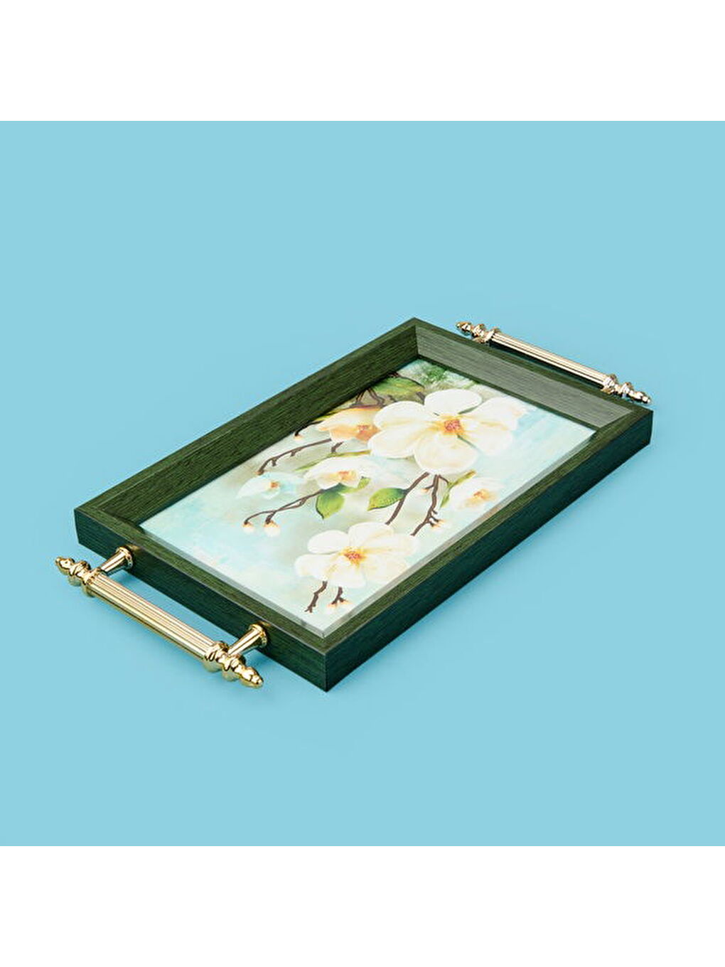 Karışık Kitchen Mini Çiçekli Tepsi - Renkli - 29x18 cm