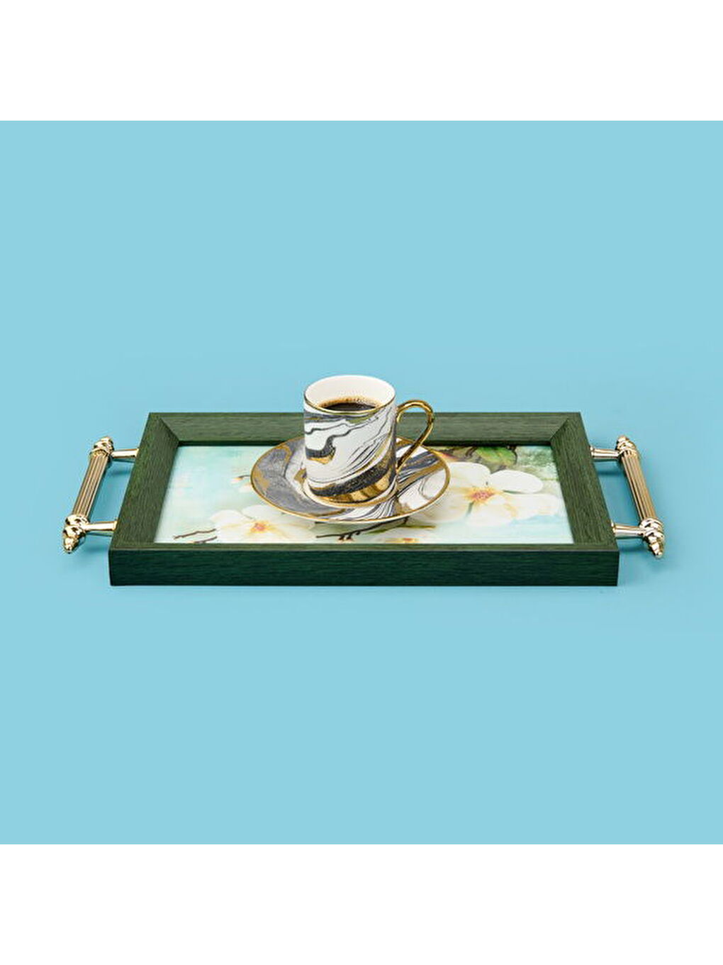 Karışık Kitchen Mini Çiçekli Tepsi - Renkli - 29x18 cm-2