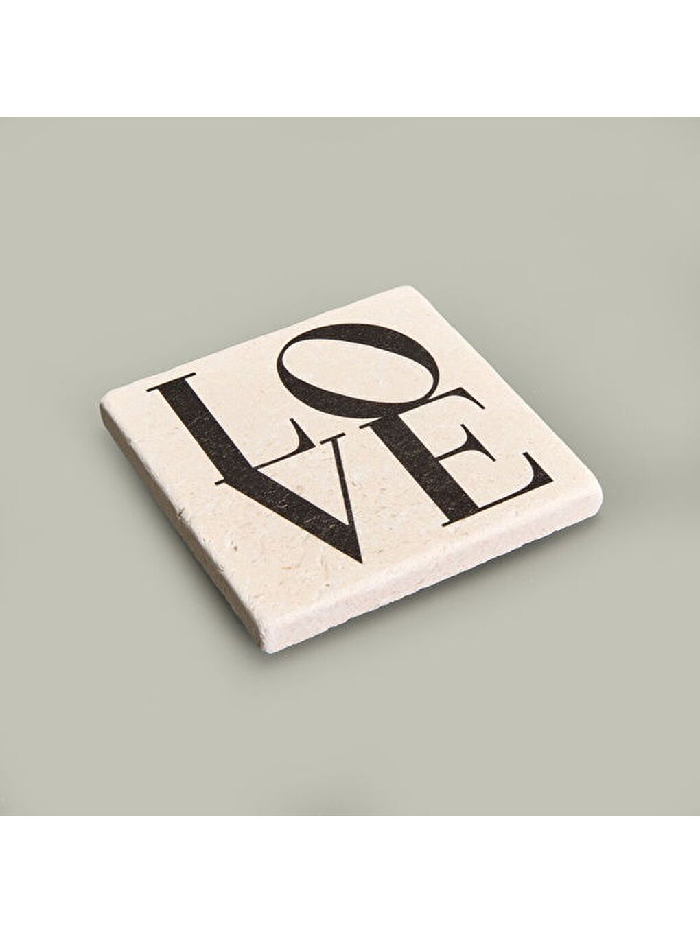 Karışık Kitchen Love Taş Bardak Altlığı - Renkli - 10x10 cm