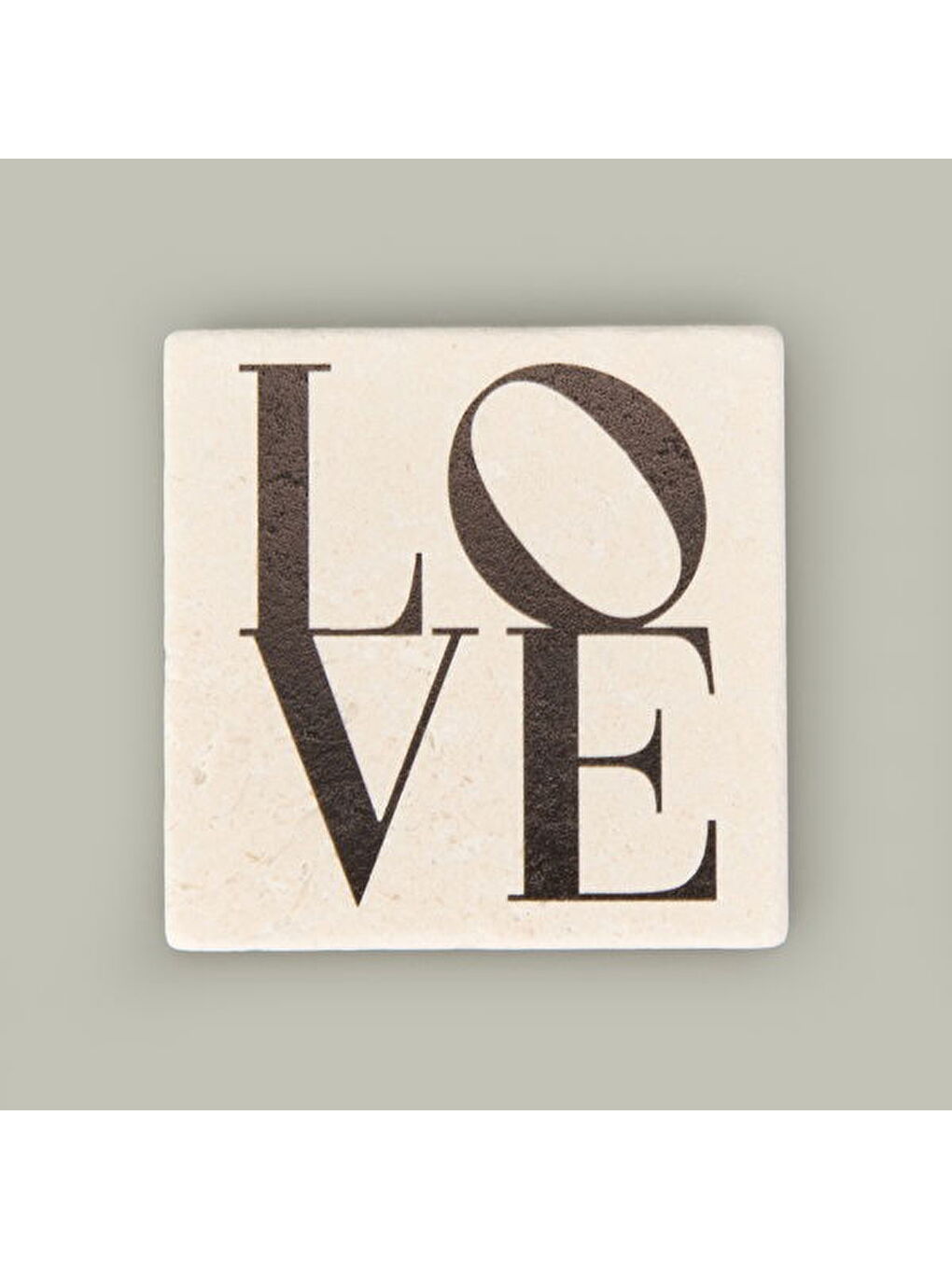 Karışık Kitchen Love Taş Bardak Altlığı - Renkli - 10x10 cm-1