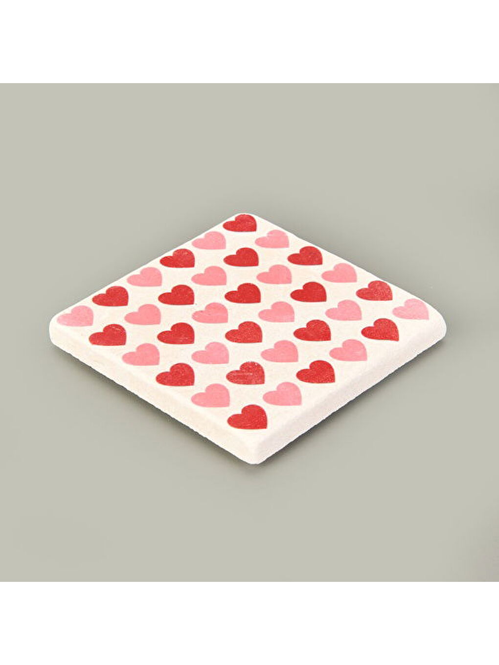 Karışık Kitchen Kalpler Taş Bardak Altlığı - Renkli - 10x10 cm
