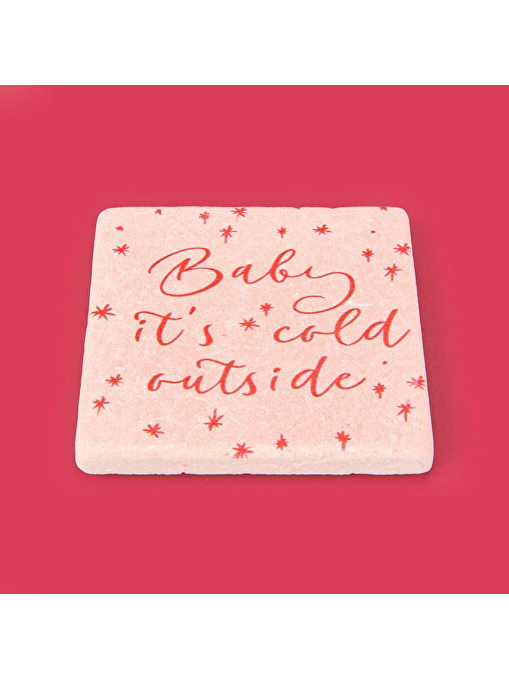Karışık Kitchen Baby It's Cold Outside Taş Bardak Altlığı - Renkli - 10x10 cm