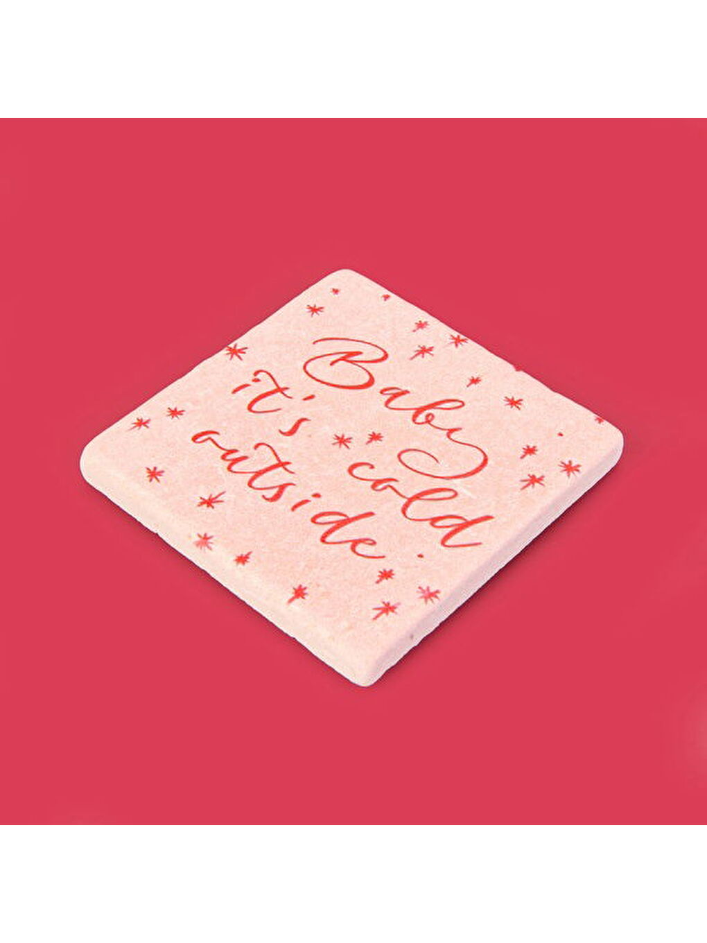 Karışık Kitchen Baby It's Cold Outside Taş Bardak Altlığı - Renkli - 10x10 cm-2