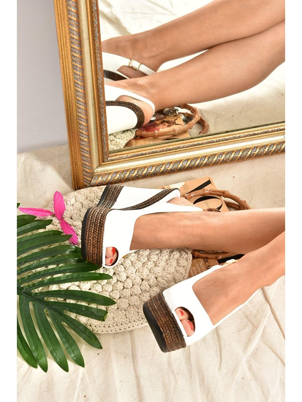 9674070803 Beyaz Dolgu Taban Kadın Ayakkabı-3