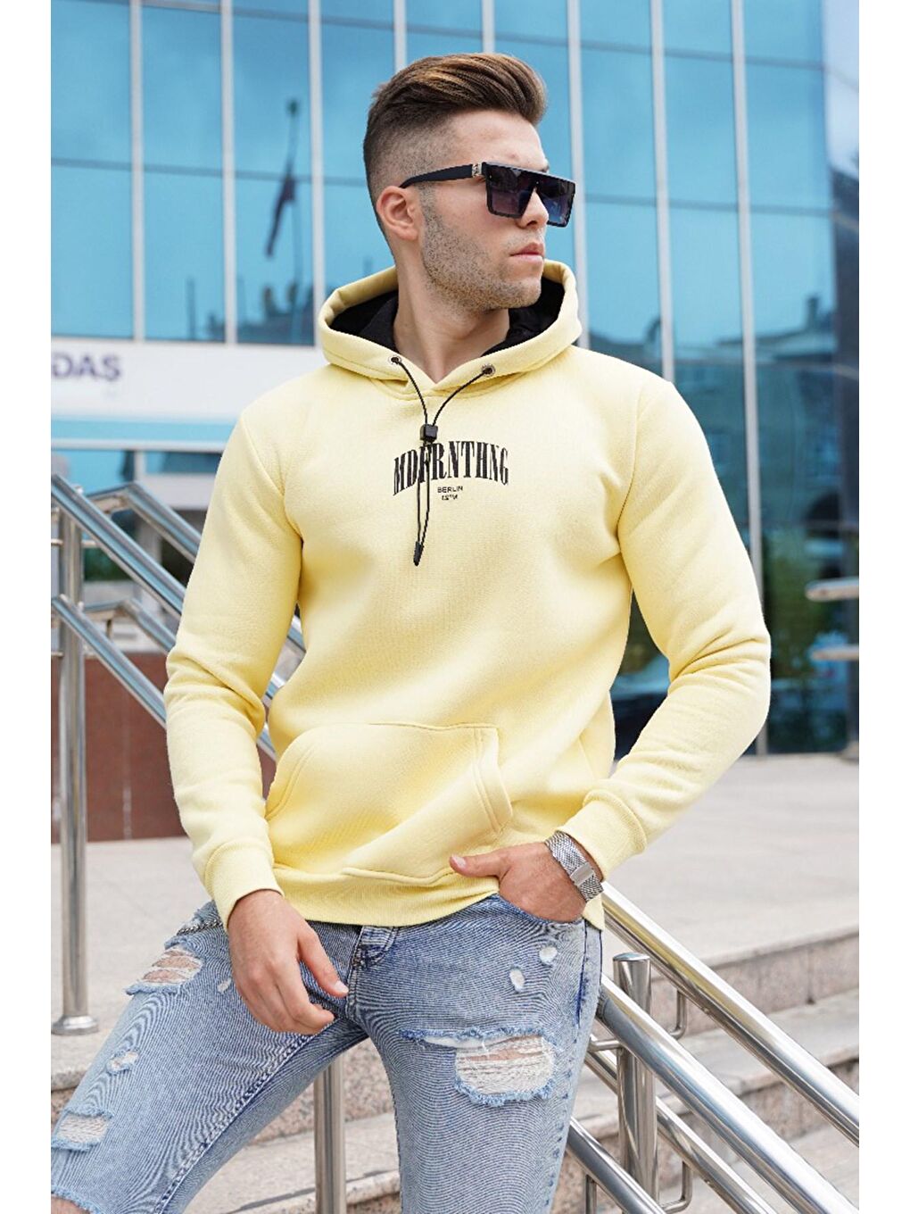 Madmext Sarı Kapüşonlu Sweatshirt 5331