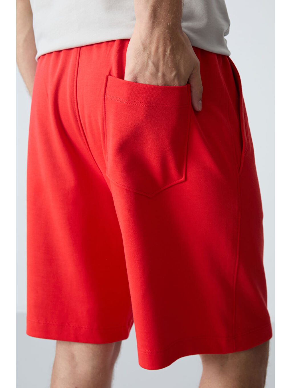 Kırmızı Fiesta Pamuklu Kalın Yumuşak Dokulu Standart Fit Basic Erkek Şort  - 81275-2