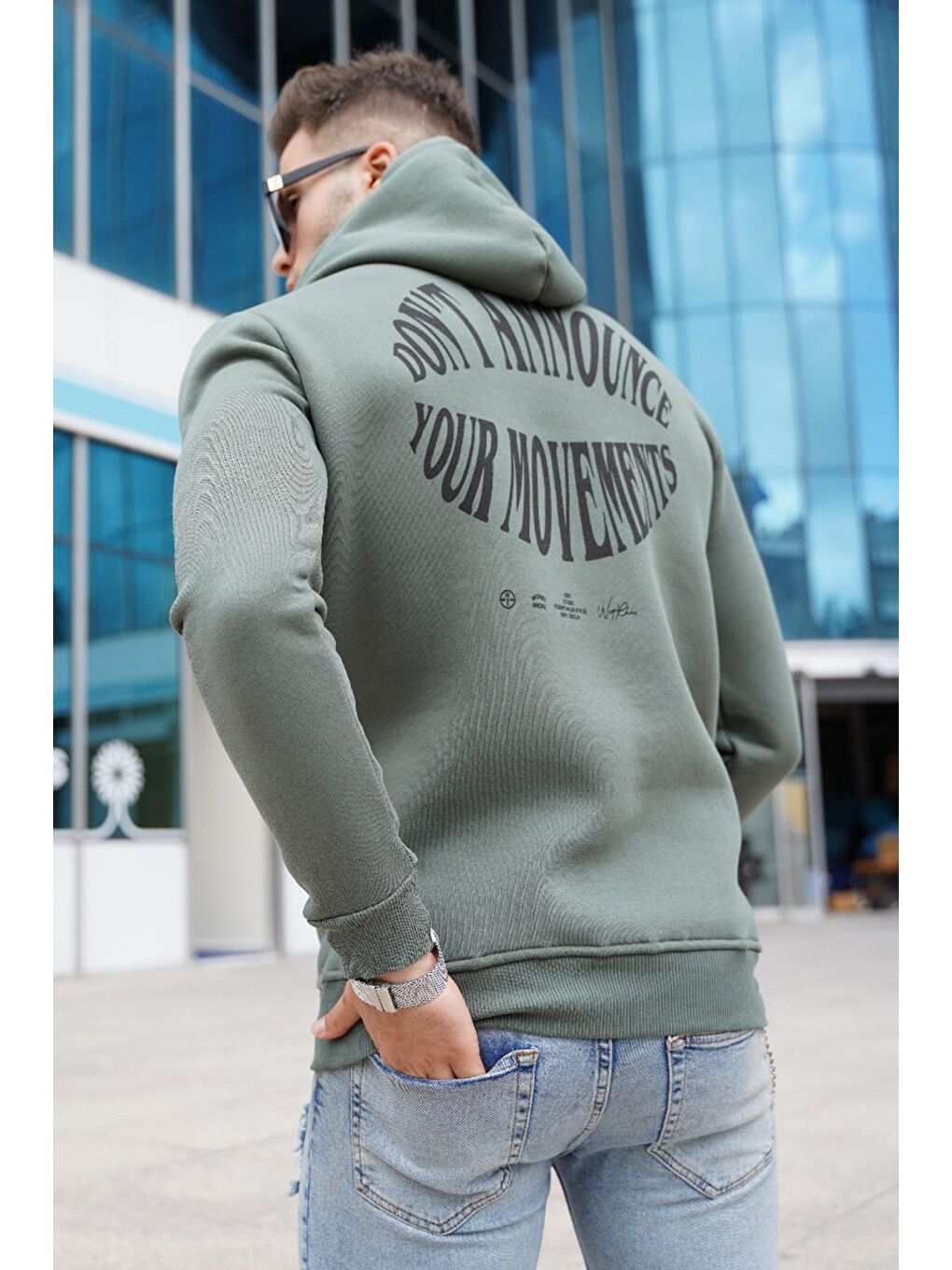 Madmext Haki Kapüşonlu Sweatshirt 5331 - 1