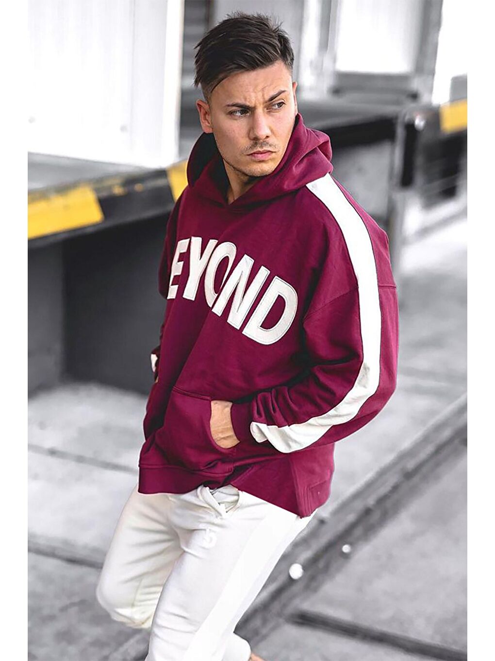 Madmext Bordo Kapüşonlu Sweatshirt 5327 - 3