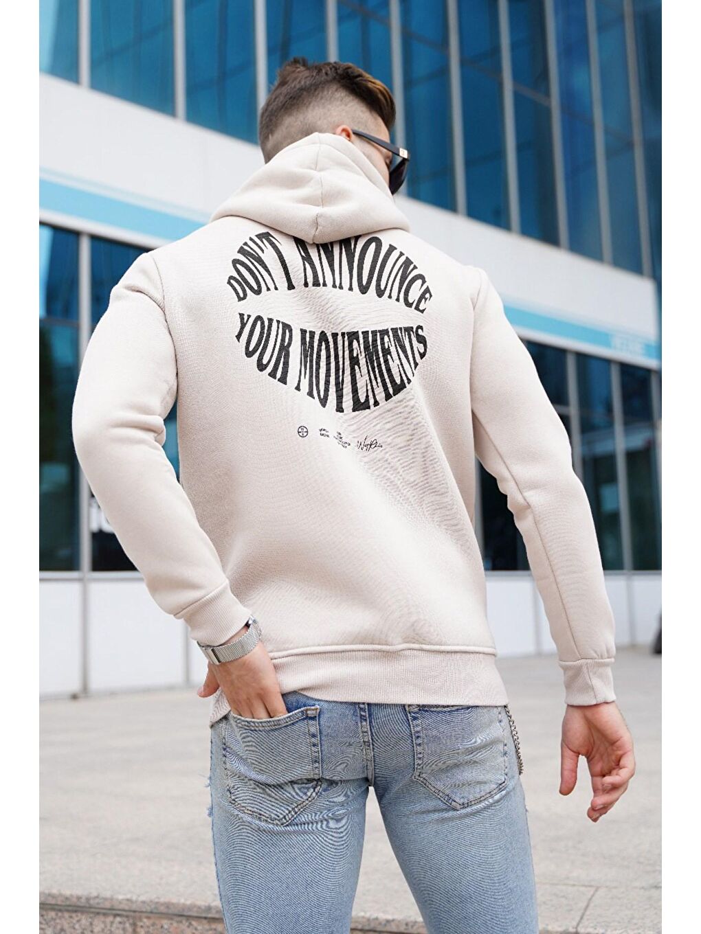 Madmext Bej Kapüşonlu Sweatshirt 5331 - 1