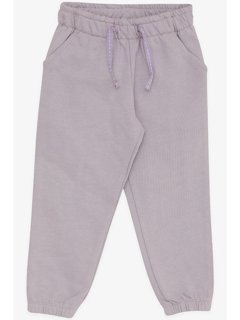 Kız Çocuk Alt Bağcık Aksesuarlı Beli Lastikli Cepli Açık Lila (1-3 Yaş)
