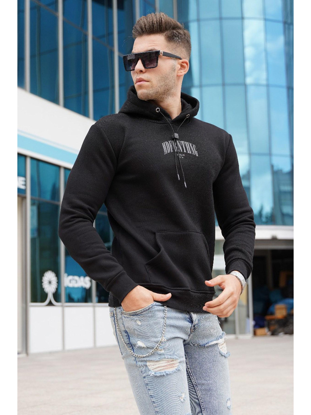 Siyah Kapüşonlu Sweatshirt 5331