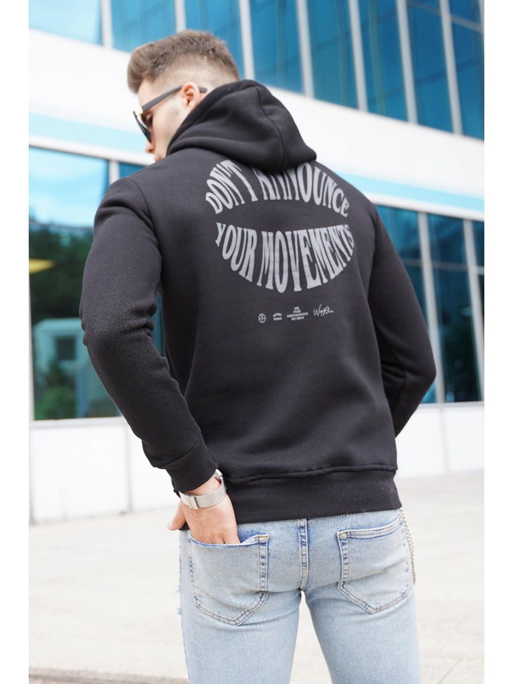 Siyah Kapüşonlu Sweatshirt 5331-1
