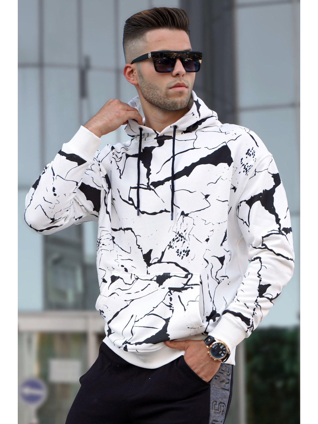 Ekru Kapüşonlu Sweatshirt 5324