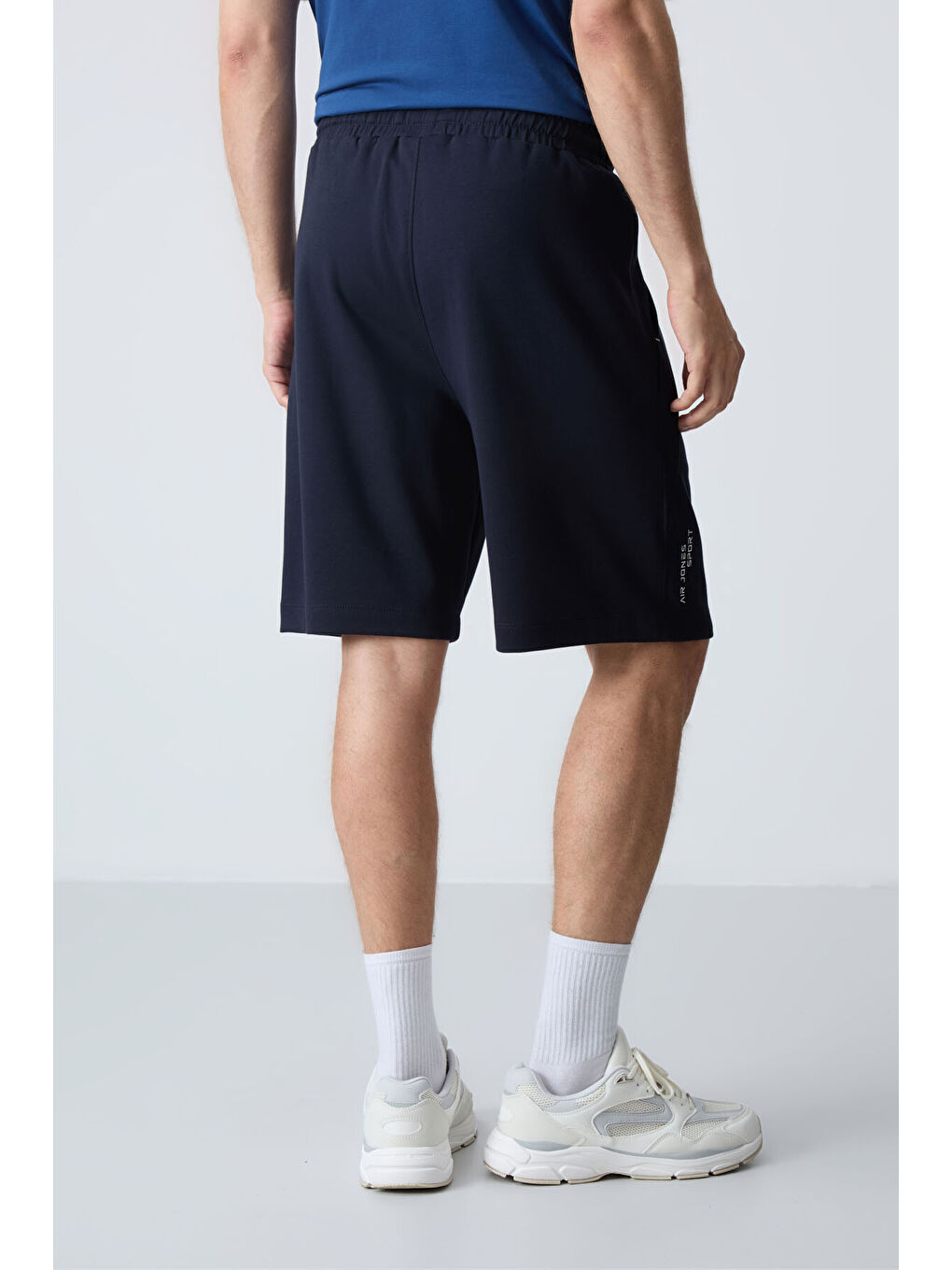 Lacivert Pamuklu Kalın Yumuşak Dokulu Standart  Fit Basic Erkek Şort  - 81278-4