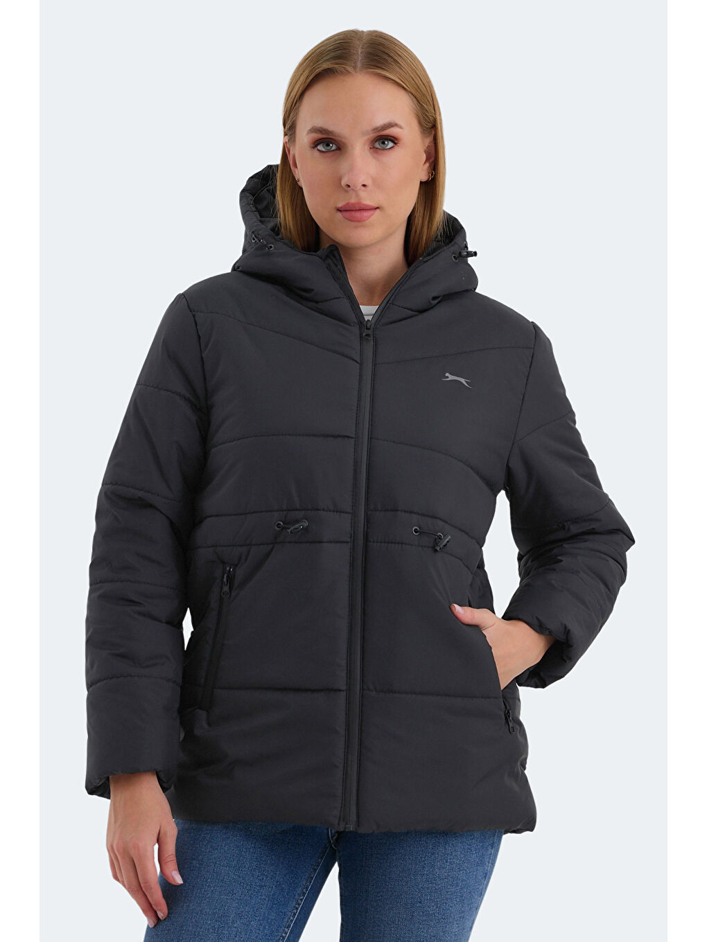 CALLU Kadın Mont Kaban Siyah