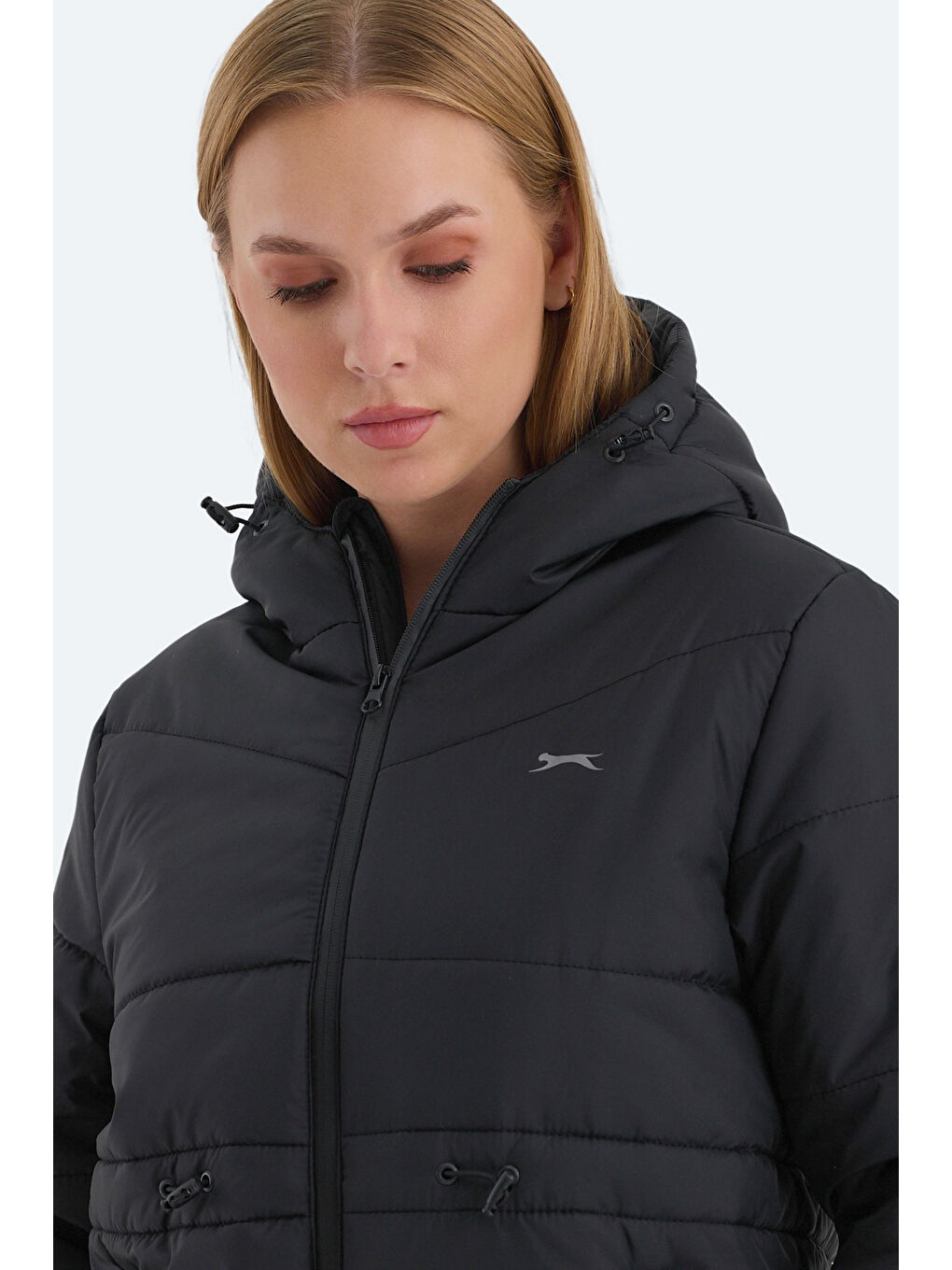 CALLU Kadın Mont Kaban Siyah-4