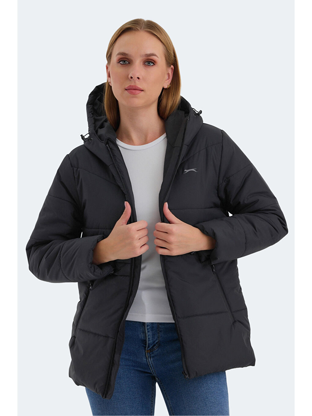 CALLU Kadın Mont Kaban Siyah-5