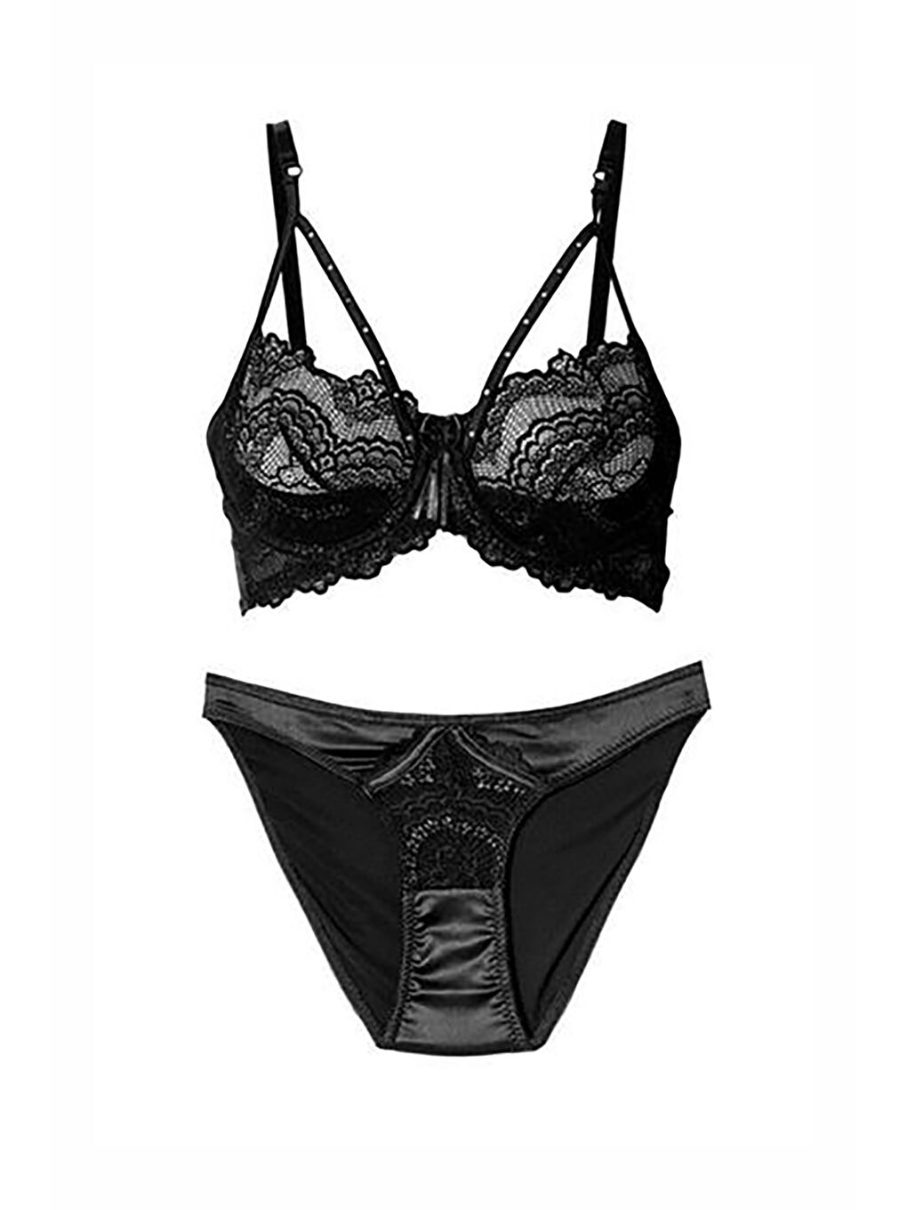 Siyah Dantel Sütyen Külot Takımı