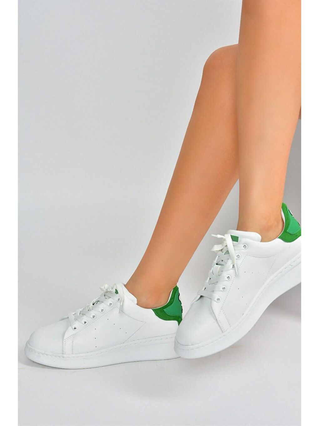 M610275509 Beyaz/Yeşil Kadın Sneakers-3