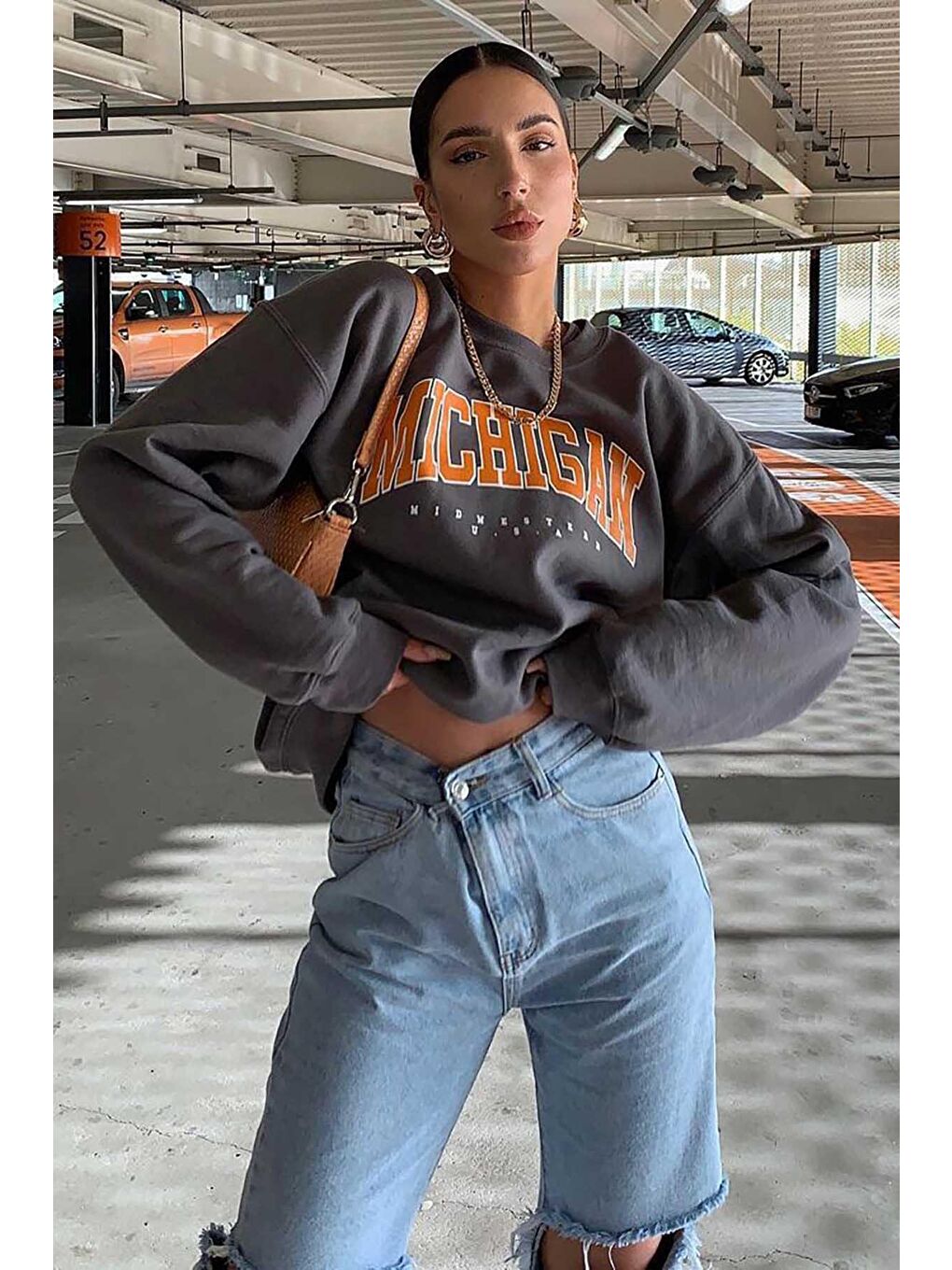 Antrasit Sweatshirt Mg785-1