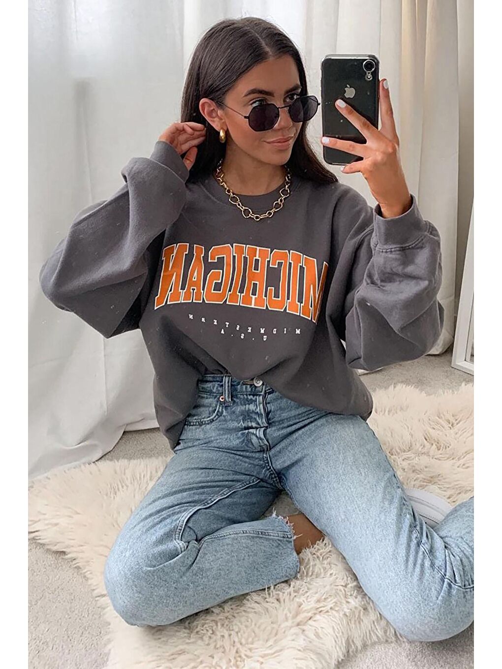 Antrasit Sweatshirt Mg785-3