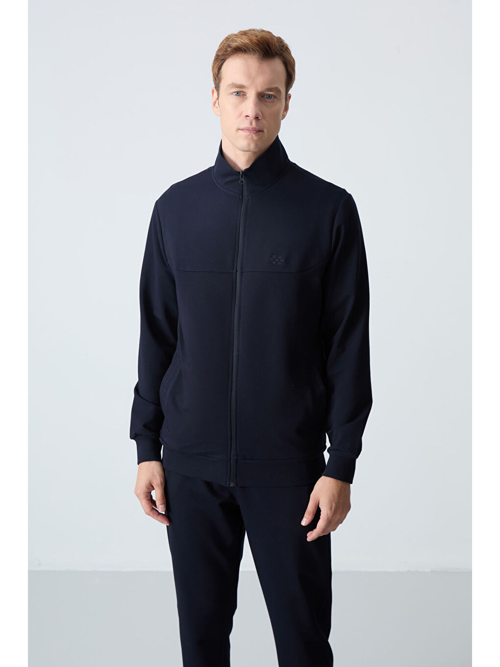 Lacivert Pamuklu Kalın Yumuşak Dokulu Comfort Fit Basic Erkek Eşofman Takım - 85260-2