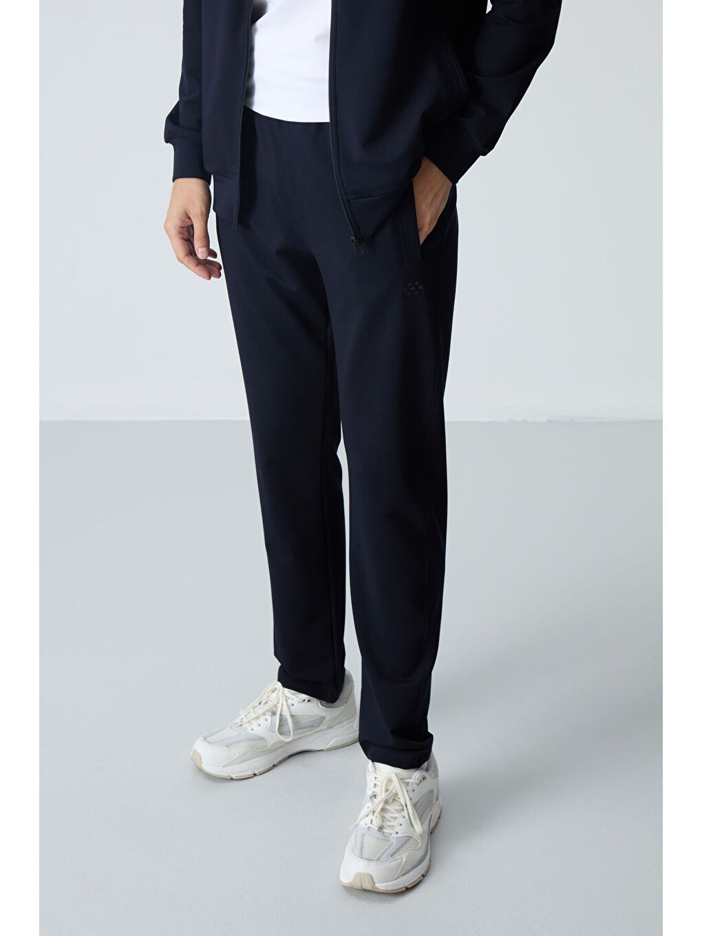 Lacivert Pamuklu Kalın Yumuşak Dokulu Comfort Fit Basic Erkek Eşofman Takım - 85260-3