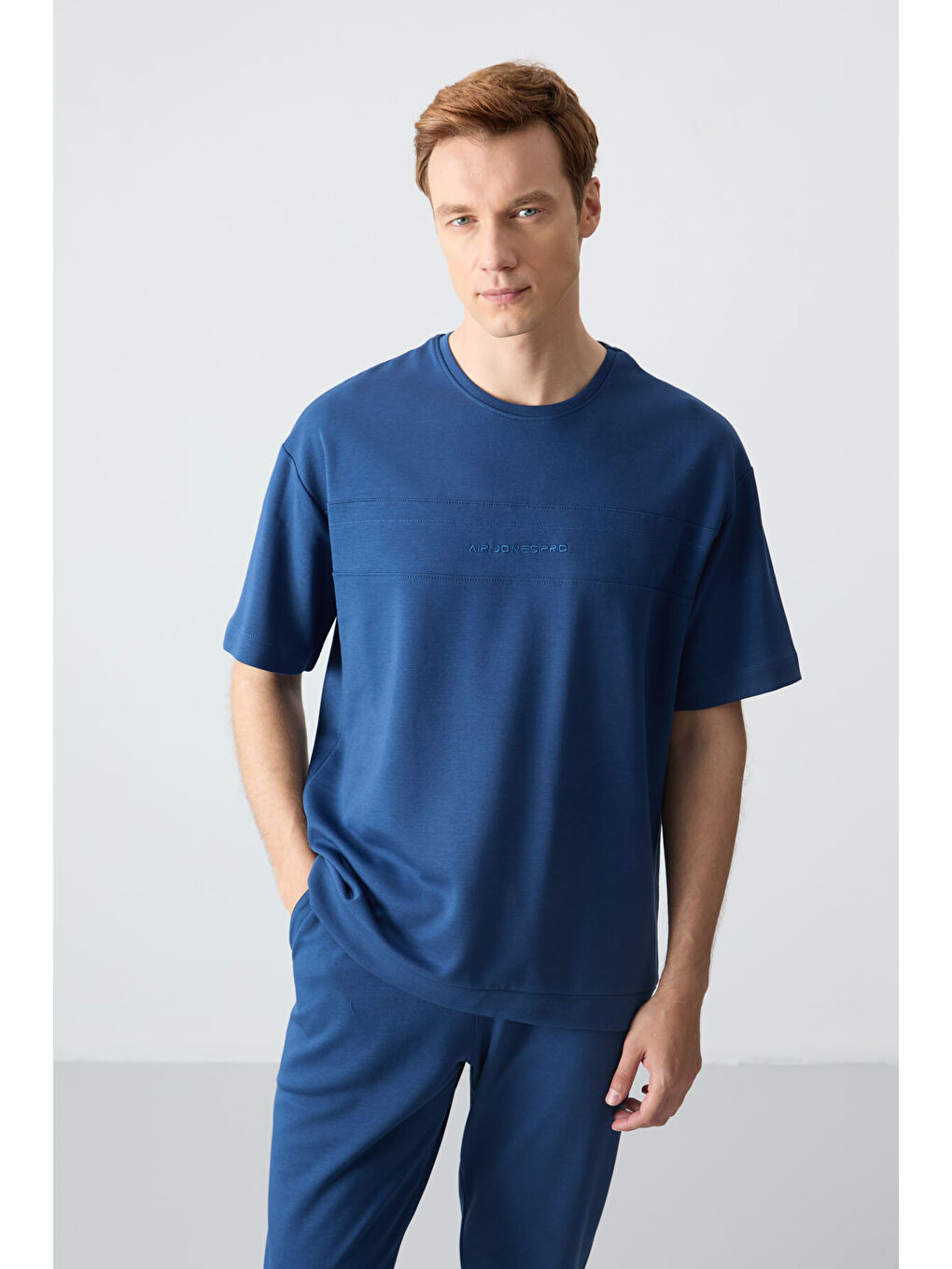 Mavi Parlament Pamuklu Kalın Yumuşak Dokulu Oversize Fit Basic Erkek Eşofman Takım - 85261-3