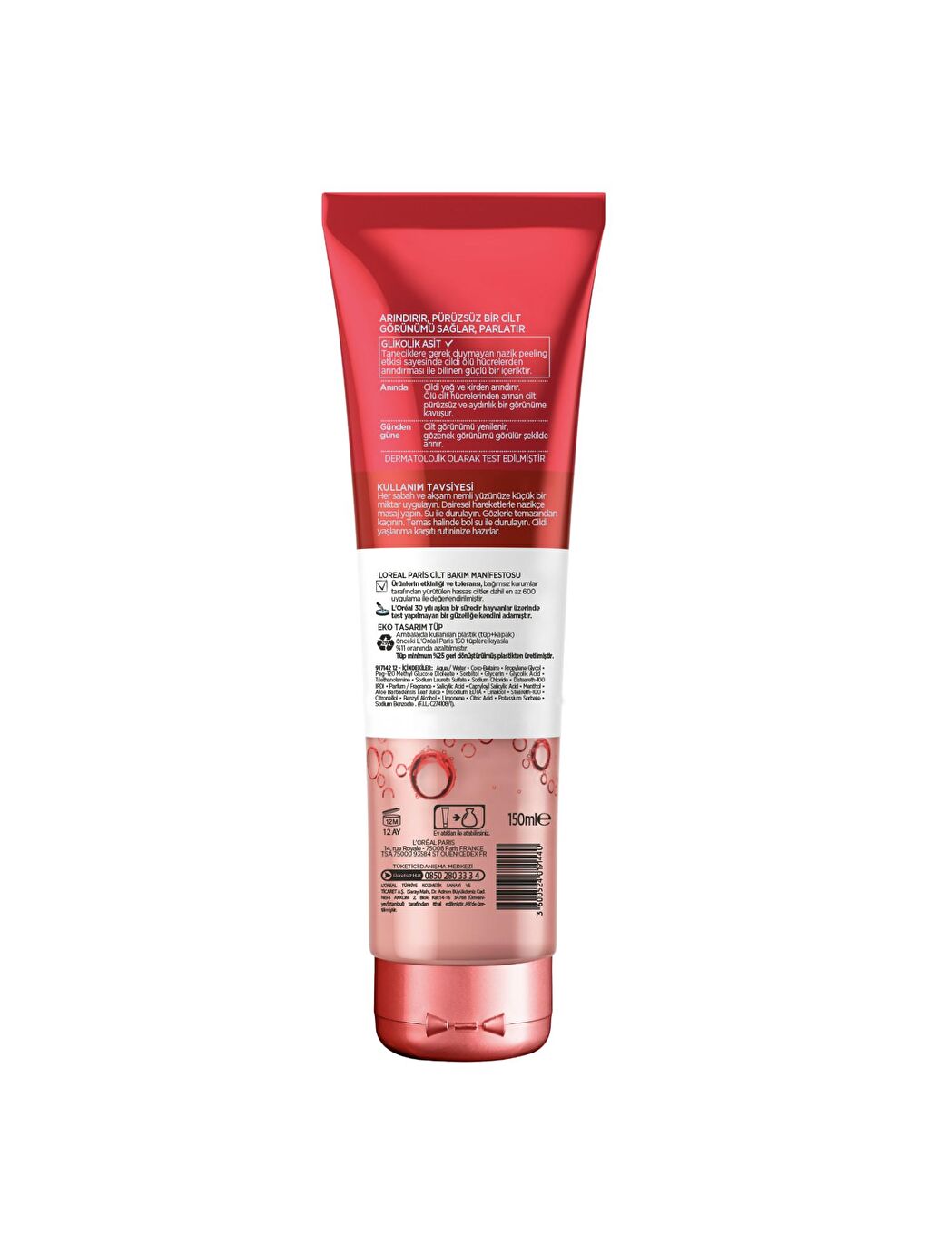 L'Oreal Paris Şeffaf Revitalift Cilt Yenileme Etkili Temizleme Jeli - Glikolik Asit (150 ml) - 1