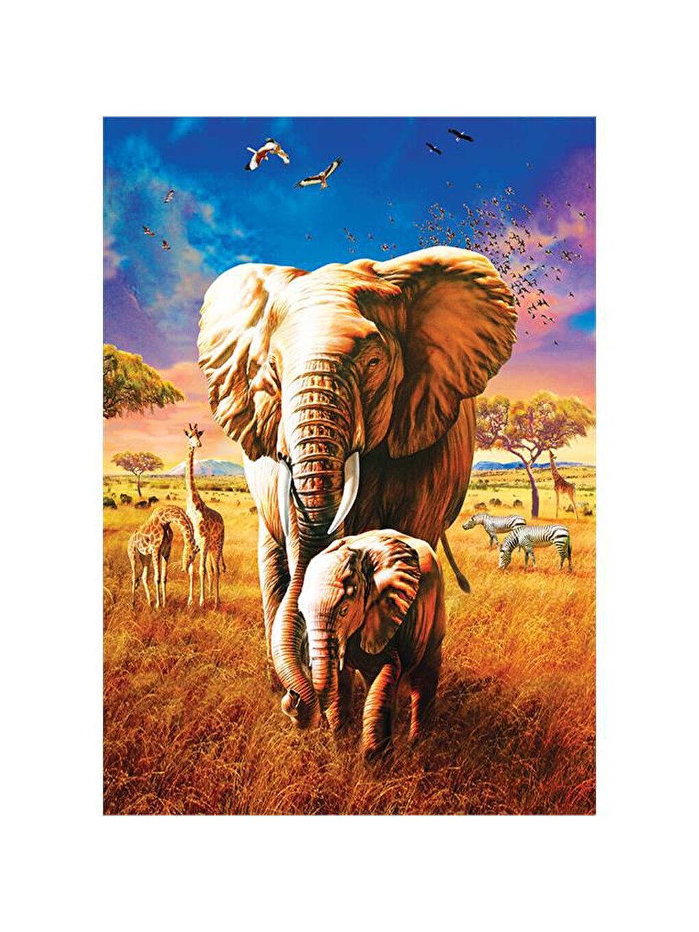 Art Puzzle Karışık 1000 Parça Puzzle Anne Fil