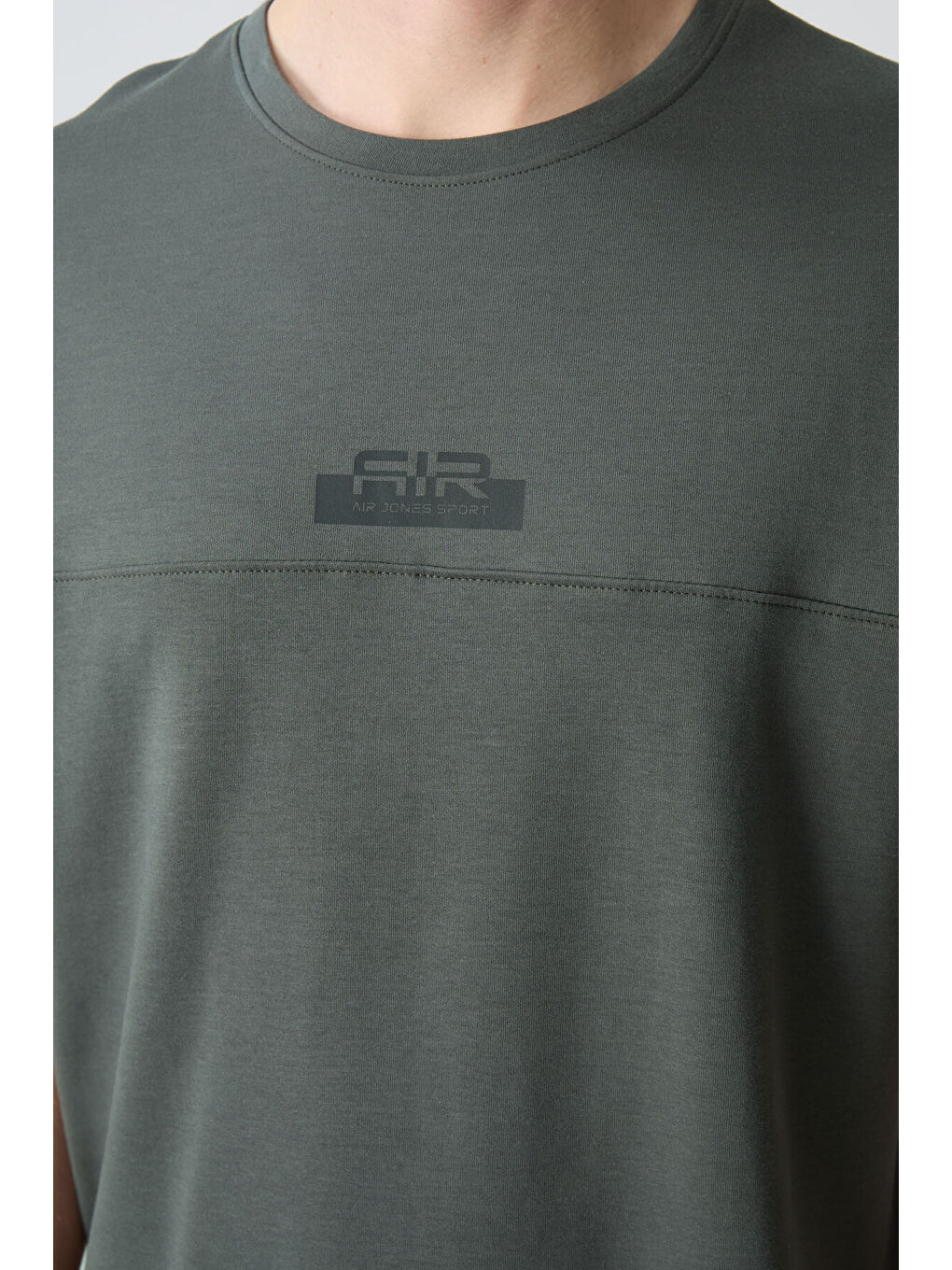 Haki Pamuklu Kalın Yumuşak Dokulu Oversize Fit Basic Erkek Şort Takım - 85259-4