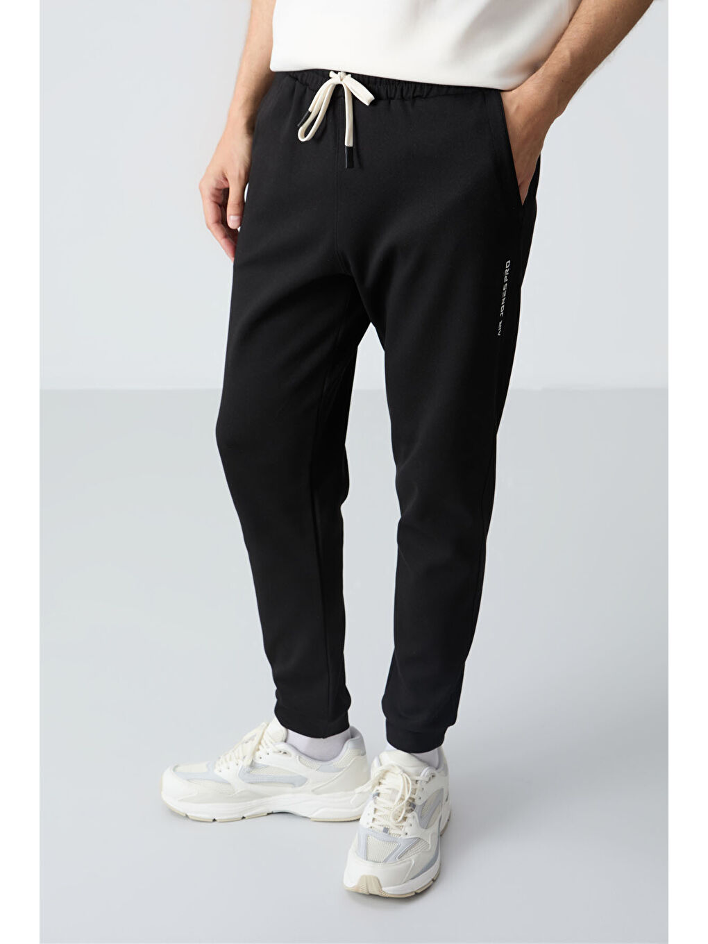 Lila Ekru Siyah Pamuklu Kalın Yumuşak Dokulu Oversize Fit Basic Erkek Eşofman Takım - 85261-4