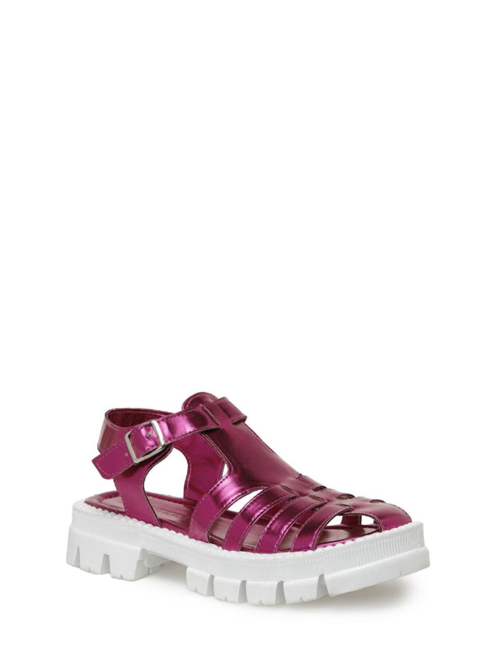 Pembe GIGI 3FX Fuşya Kadın Kalın Taban Sandalet-1