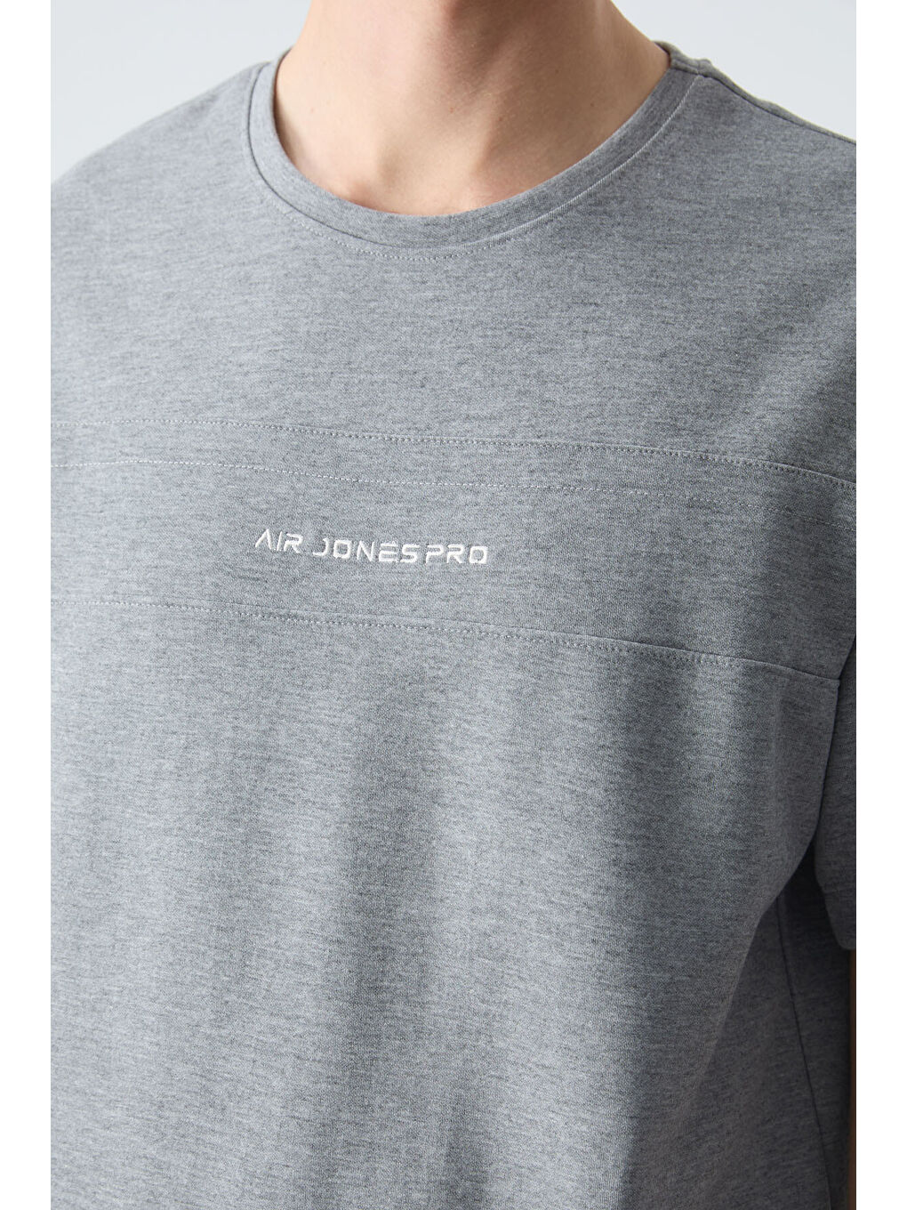 Gri Melanj Pamuklu Kalın Yumuşak Dokulu Oversize Fit Basic Erkek Şort Takım - 85257-2