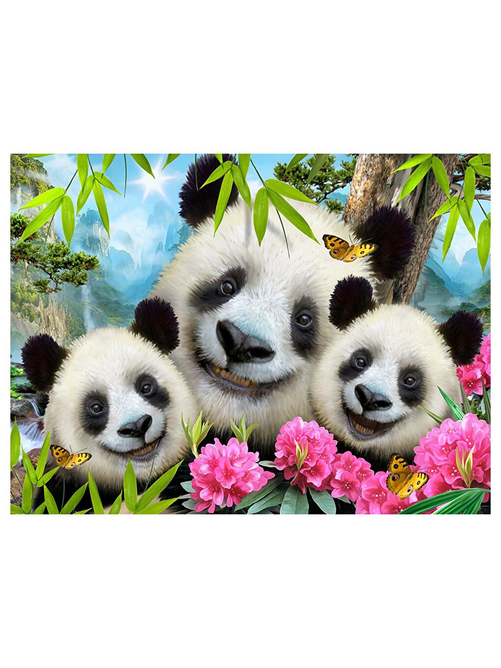 Prime 3D Karışık Panda Pelüş ve Selfie 48 Parça Puzzle 15800 - 3