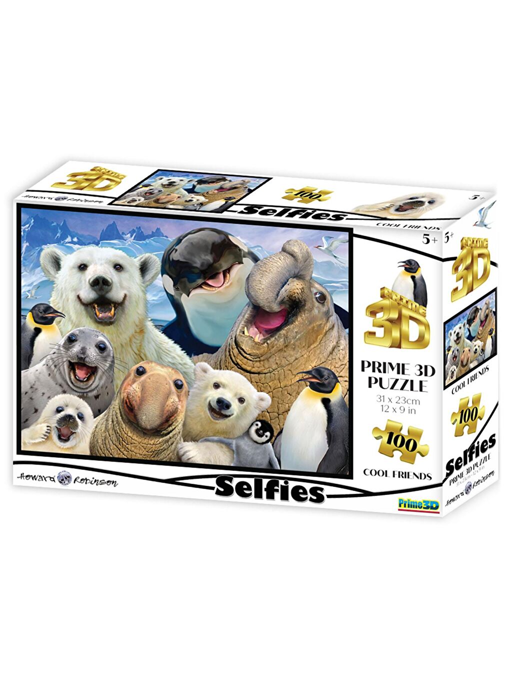 Prime 3D Karışık Kutup Hayvanları Selfie 100 Parça Puzzle 10695 - 1