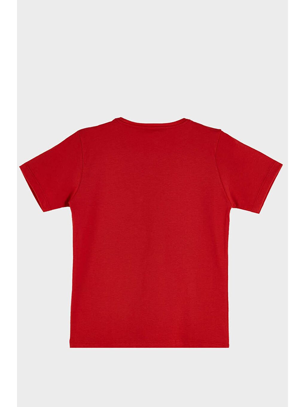 Kırmızı Baskılı Bisiklet Yaka Pamuklu T Shirt 5923213-1