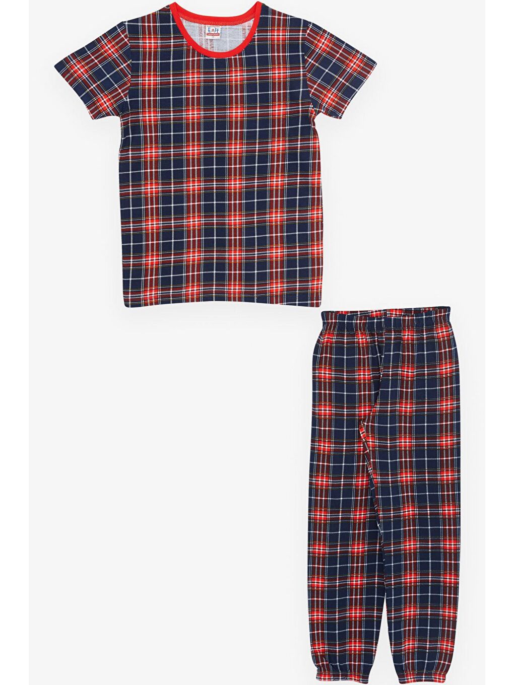 Erkek Çocuk Pijama Takımı Ekose Desenli Karışık Renk (5 Yaş)