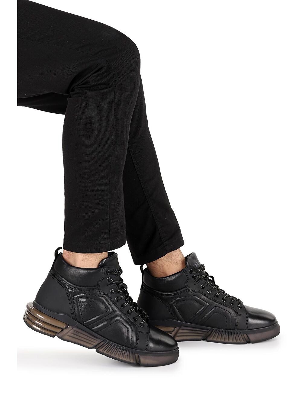 Siyah 152-16254 Deri Erkek Casual Bot Ayakkabı-2