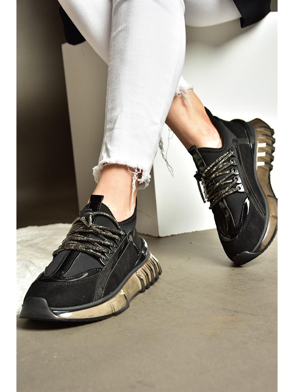 R8202010 Siyah Kadın Sneaker-2