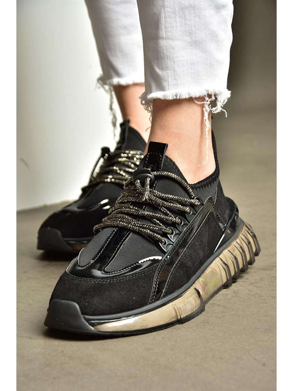 R8202010 Siyah Kadın Sneaker-3