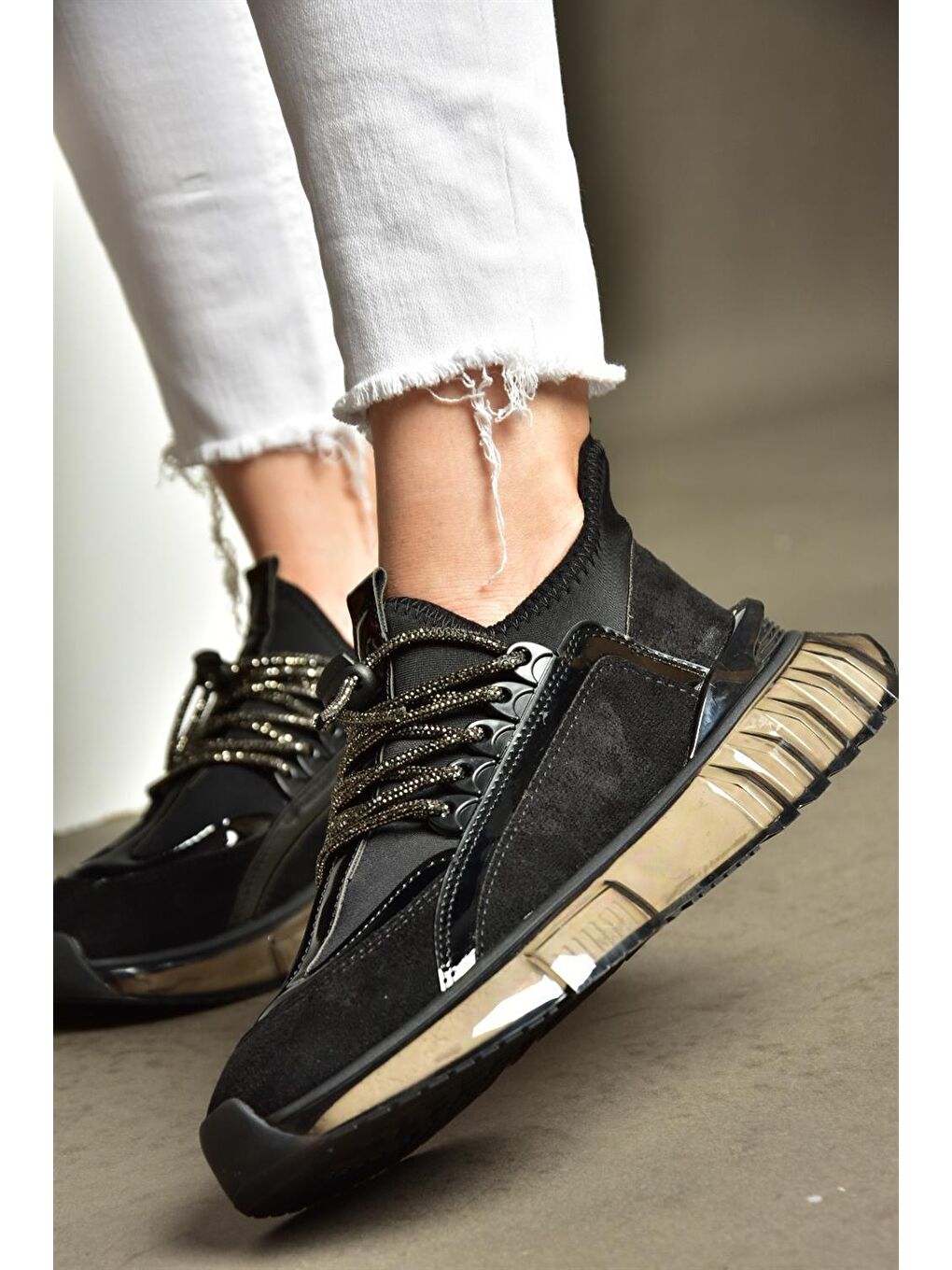 R8202010 Siyah Kadın Sneaker-4